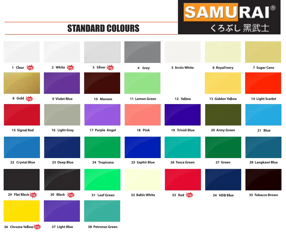 Samurai [ 01 - 38] Standard Spray Paint 400ml