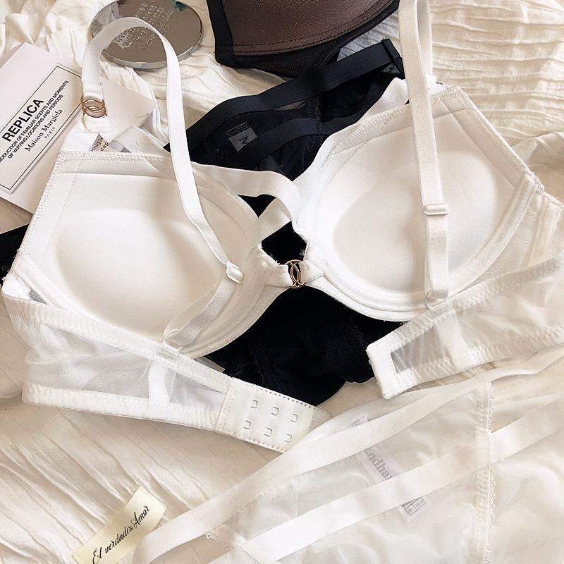 Product Introduction of BCD Big Size Hollow Out Belt Women Sexy Underwear Sets Adjustable Lingerie Fashion Intimates Thin Thicken Push Up Bra Panties Black White Red 29