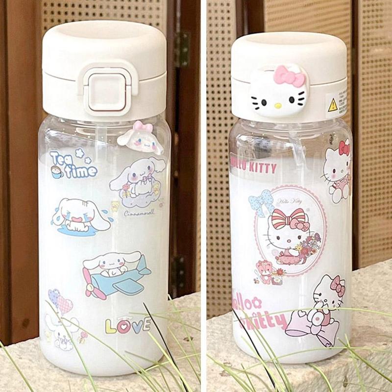 Cốc Nước, KT Cat, Dung Tích 500ml, Thiết Kế Hoạt Hình Dễ Thương Mới, Có Ống Hút, Cầm Tay, Cốc Lớn, Có Mũ Bảo Hiểm, Sticker, S9F1 7