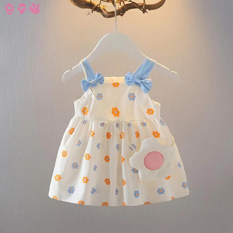 Quần áo trẻ em Nhỏ Váy mùa hè cho bé gái mới Váy bé gái Váy địu công chúa cho bé gái Váy áo vest cho trẻ em 0