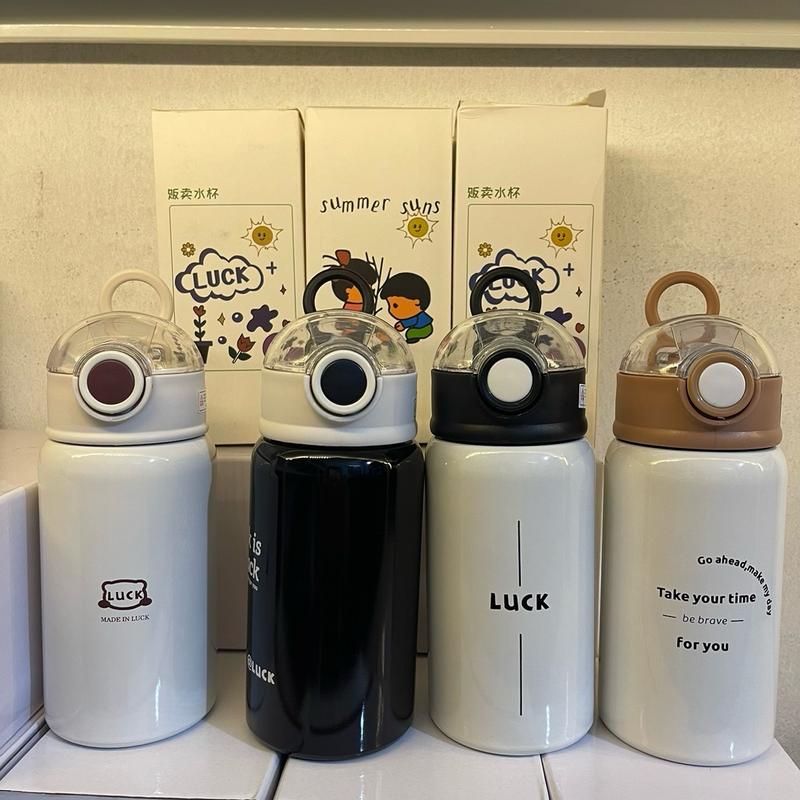 Cốc giữ nhiệt inox chuẩn 304 cao cấp, ly uống cafe giữ nhiệt dung tích 450ml  450ml phong cách Vlogger Hàn Quốc có ống hút