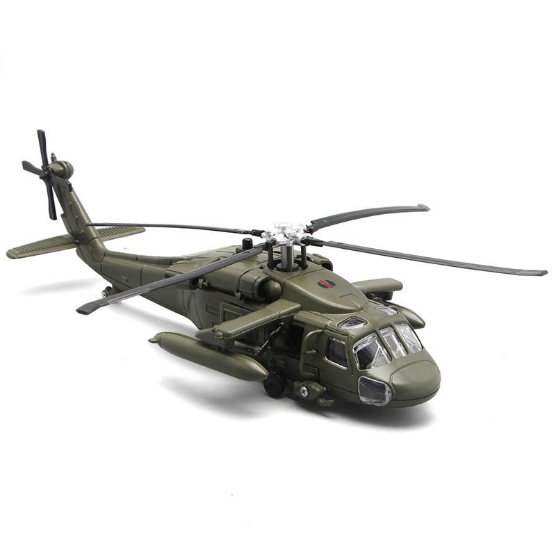 helicopter.F64-3 Black Hawk armed helicopter alloy military model, fighter plane model, collectible ornament and die-cast toy. 3