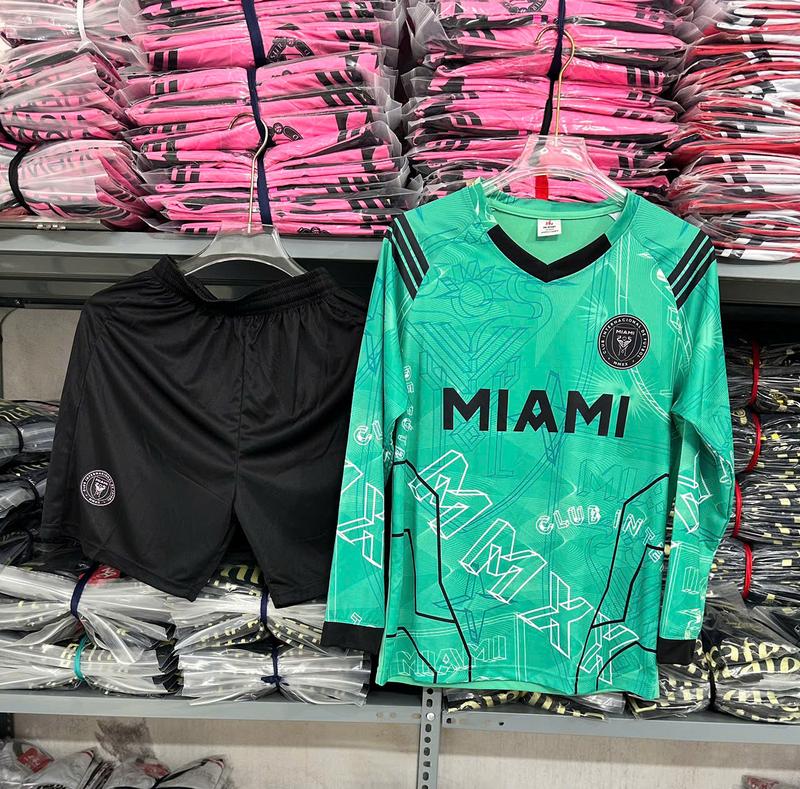 [DÀI TAY] Quần Áo Bóng Đá CLB MIAMI XANH Dài Tay 2024 - Mùa Giải 2023 - Vải Thun Lạnh Cao Cấp - Nam
