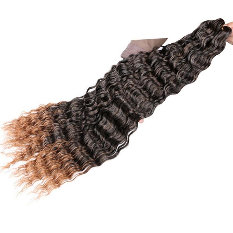 DIY Freetress Deep Twist Crochet Hair Ombre Afro Curls Synthetic Crochet Hair Long Curly Crochet Braiding Hair Extensions African 4