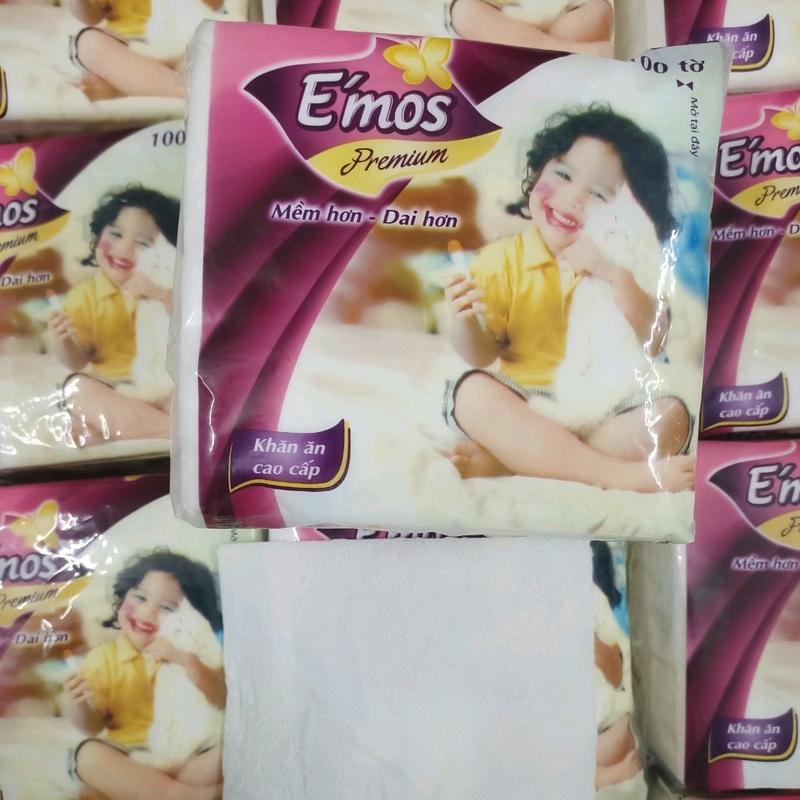 [ Sỉ  20 gói khổ lớn] khăn giấy vuông Emos khổ lớn giấy vệ sinh Giấy Ăn ( gói 50-55tờ ).