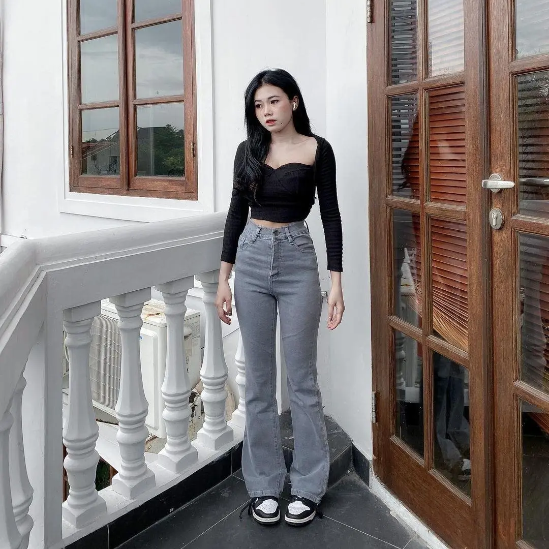 SWEET-Cutbray Jeans Highwaist Wanita Terbaru Size 27-34 Strecht Bahan Denim Celana Panjang Kaky Basic Nyaman