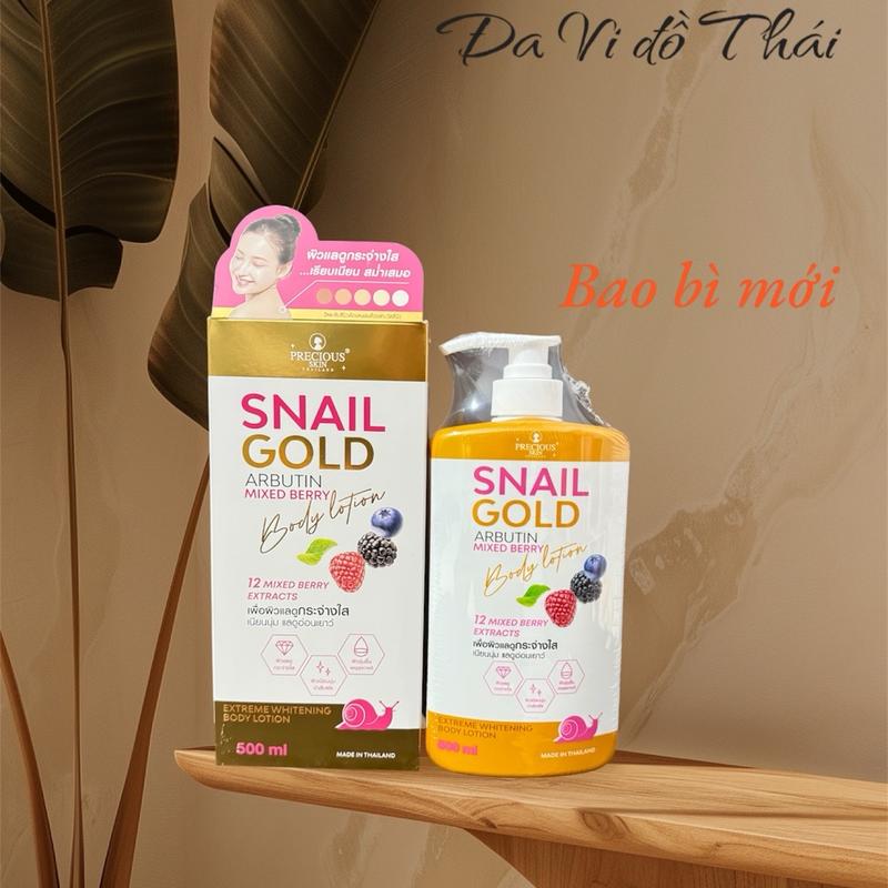 [Chính Hãng] Dưỡng Thể Snail Gold Arbutin Mix Berry Body Lotion Precious Skin 500ml Thái Lan.
