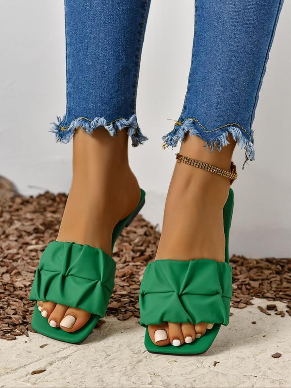 Women's Fashionable Solid Color Flat Sandals, Casual Comfortable Slide Sandals for Daily Wear, Lightweight Breathable Shoes for Women & Girls, Summer 3