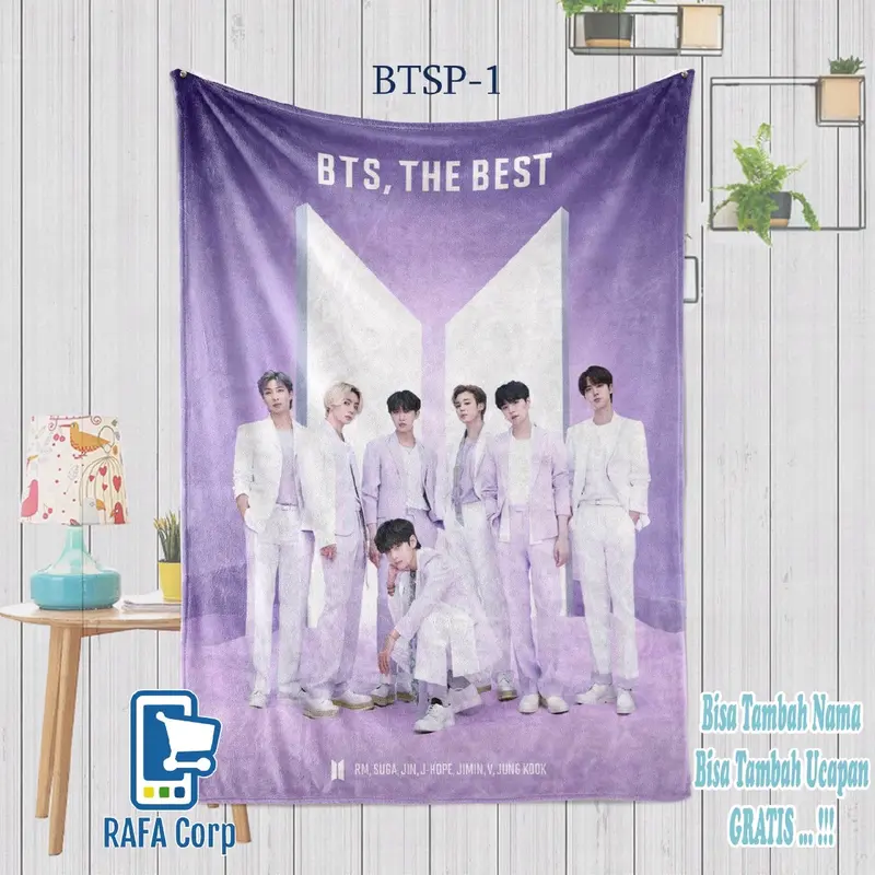 selimut ganteng -selimut BTS  -selimut BTS purple 0