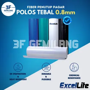 ExcelLite - Fiber Plastik Penutup Pagar Rumah POLOS 0.8mm High Quality