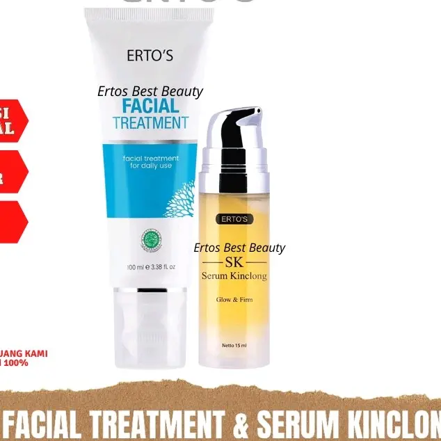 Ertos Paket pencerahan wajah serum kinclong dan facial Treatment