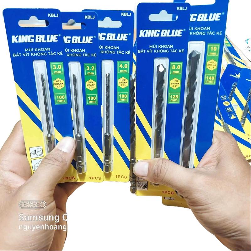 Mũi khoan đa năng khoan tường gạch men bắt vít không dùng tắc kê nở King Blue