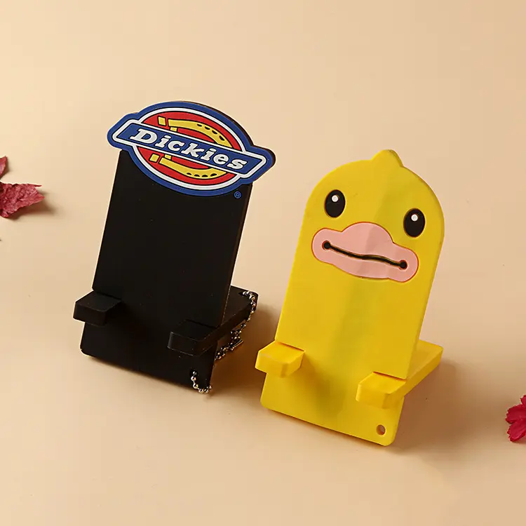 Cross-border PVC Desktop Lazy Phone Stand Creative Cartoon Yellow Duck Soft Rubber Stand Suitable for Any Phone