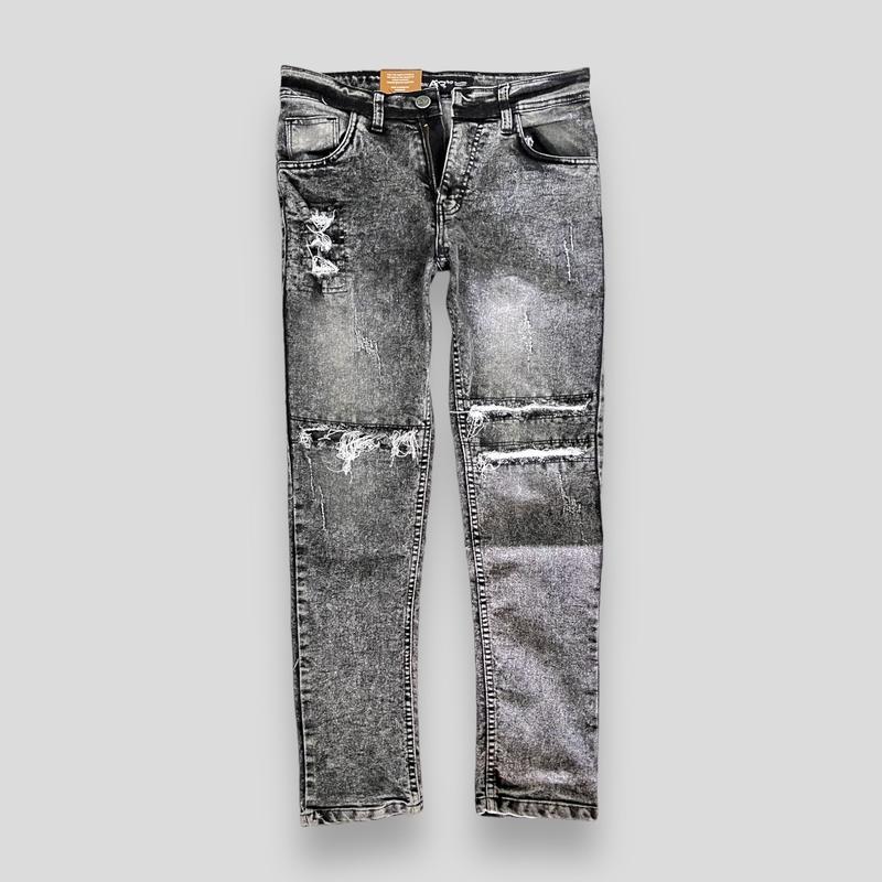 Celana jeans denim pria motif sobek straigh slim ripped Stretch Panjang Fit Slimfit Skinny 7