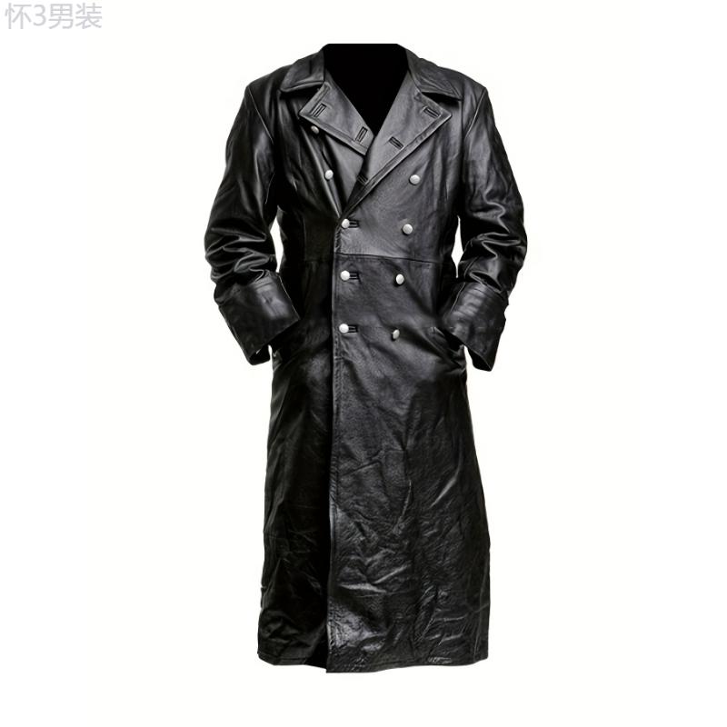 Faux leather trench coat mens best sale