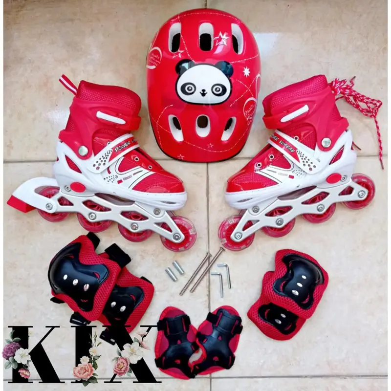 KIX PROMO Sepatu Roda Anak Inline Skate POWER / Sepatu Roda Model Bajaj Free Baut dan Kunci L / Inline Shoes Murah / Inline Skate Fullset ban kaki Outdoor 1
