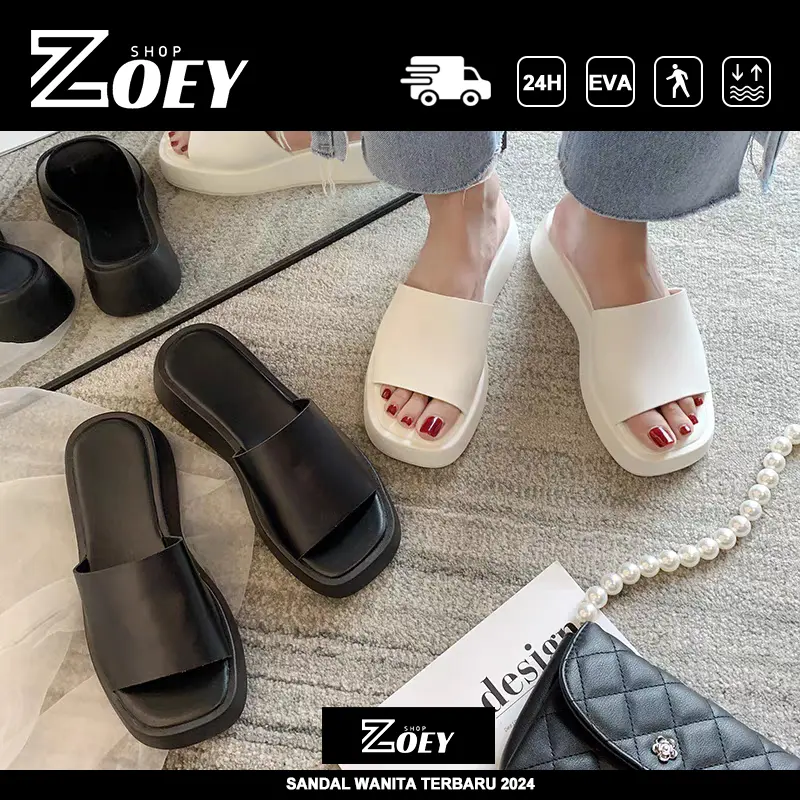 Sandal Selop Wanita Fashion Kekinian Terbaru Sandal Karet Wanita Dewasa Premium Murah Sandal Slip On Wanita Casual Elegan Tebal
