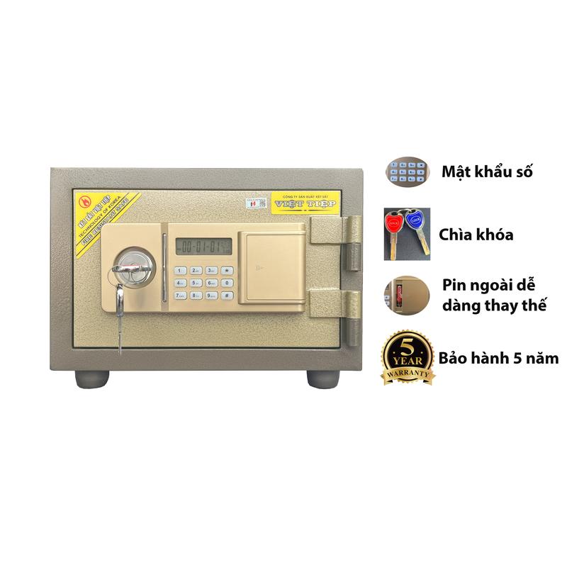 Két sắt mini Việt Tiệp điện tử, khóa chìa 30kg bảo hành 5 năm