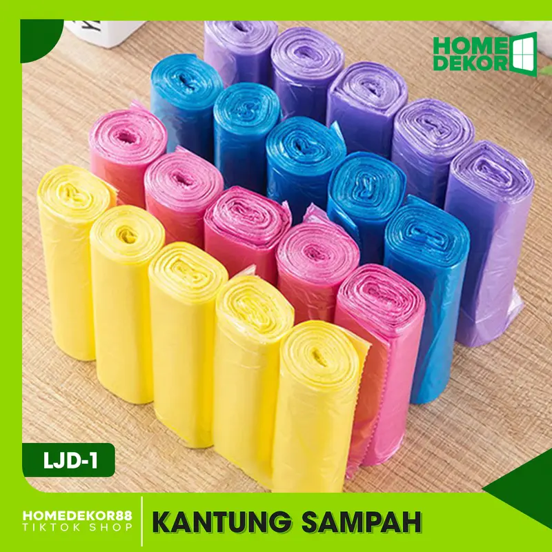 HOMEDEKOR88 - Kantong Sampah Plastik Roll Trash Bag / Kantong Sampah Serbaguna Isi 5 ROLL  LJD-1 0