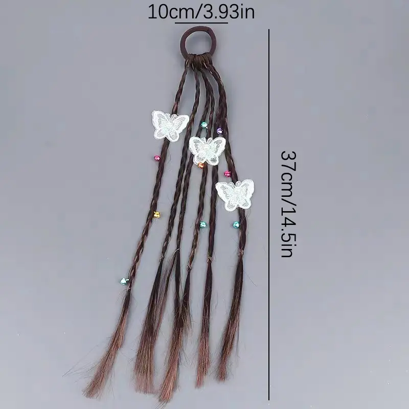 Tóc Giả Tai Thỏ Nơ Cho Trẻ Em, Tóc Đuôi Ngựa Dreadlocks, Dây Buộc Tóc Đuôi Ngựa, Tóc Bện Đầy Màu Sắc, Thích Hợp Cho Trẻ Em 5