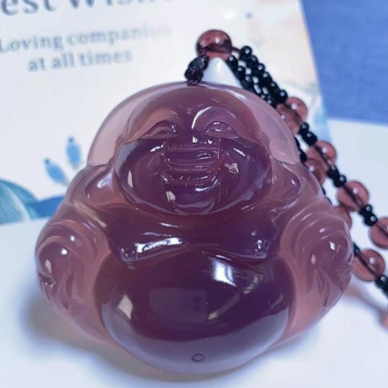 Product Introduction of Mặt Dây Chuyền Phật Di Lặc Chalcedony Màu Tím Hoàng Gia, Chất Liệu Tự Nhiên, Thời Trang Nữ, Phật Bụng To Quà Tặng Tinh Tế Cho Bạn Gái 2