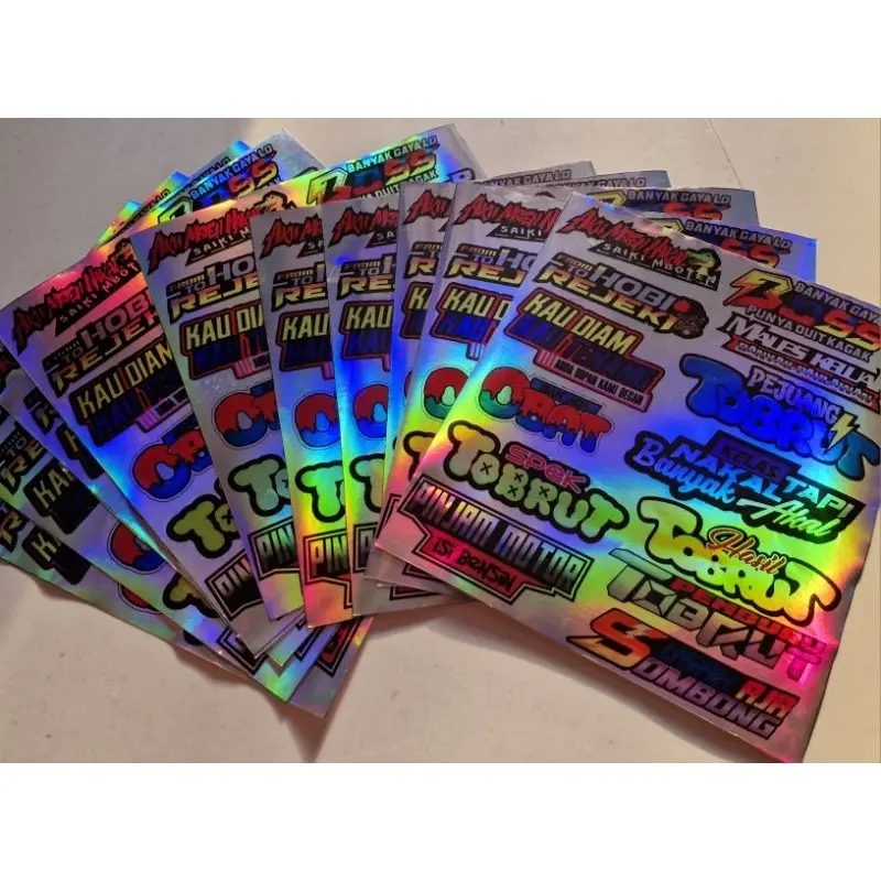 (COD 13 PCS) STIKER HOLOGRAM TOBRUT STICKER RACING STICKER KATA-KATA STICKER TOBRUT VIRAL STICKER VIRAL TERKINI 3