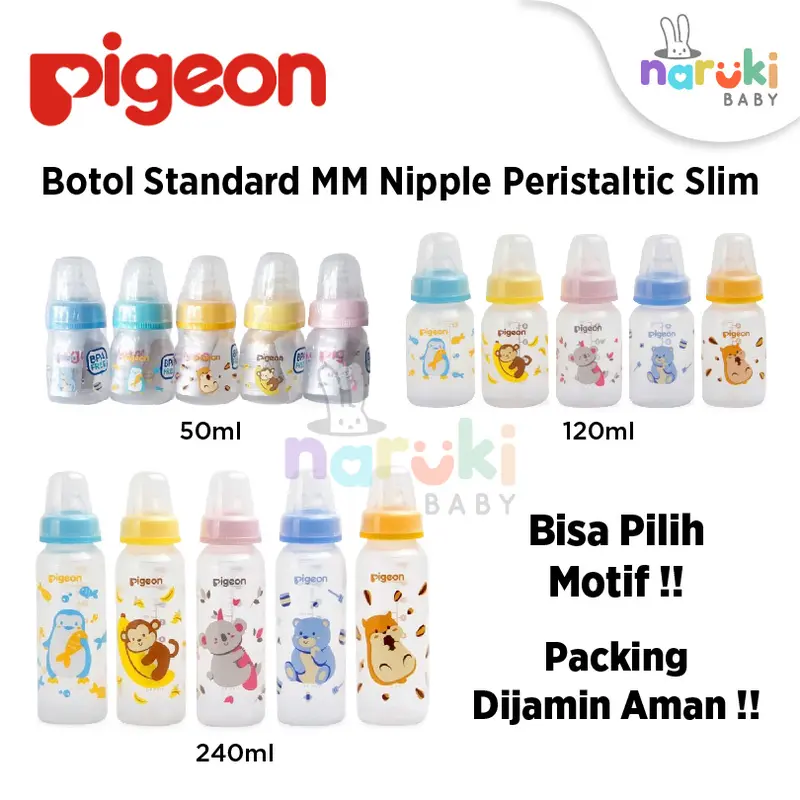 Pigeon Botol Susu PPRP Standard MM 120ml 240ml Peristaltic Slim Neck Accessories Bottle 0