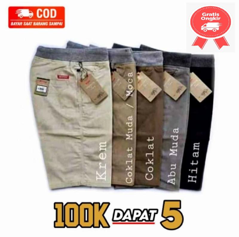 promo 5 celana broadshot dan cinos 100 rb an dapat 5 celana dewasa JUMBO DAPAT 3 CELANA Pria Karet Katun 0