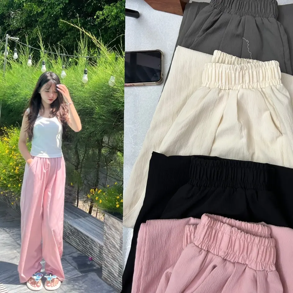 (Combo 2 quần) Suông Đũi Nhăn mát loại đẹp siêu hót nhiều màu, cạp cao lên from xinh