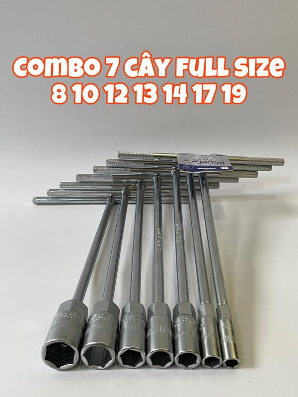 Combo 7 khóa vặn ốc chữ T 8,10,12,13,14,17,19 Rebel full size vặn mọi con ốc