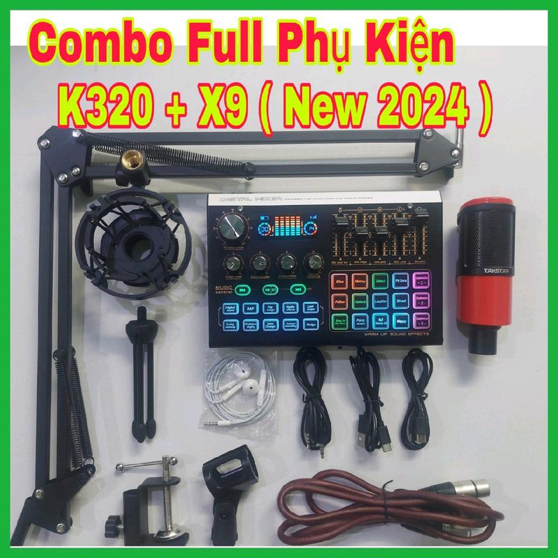 ￼Combo hát karaoke thu âm online Sound Card X9 + Mic Takstar PCK320 ạ 0