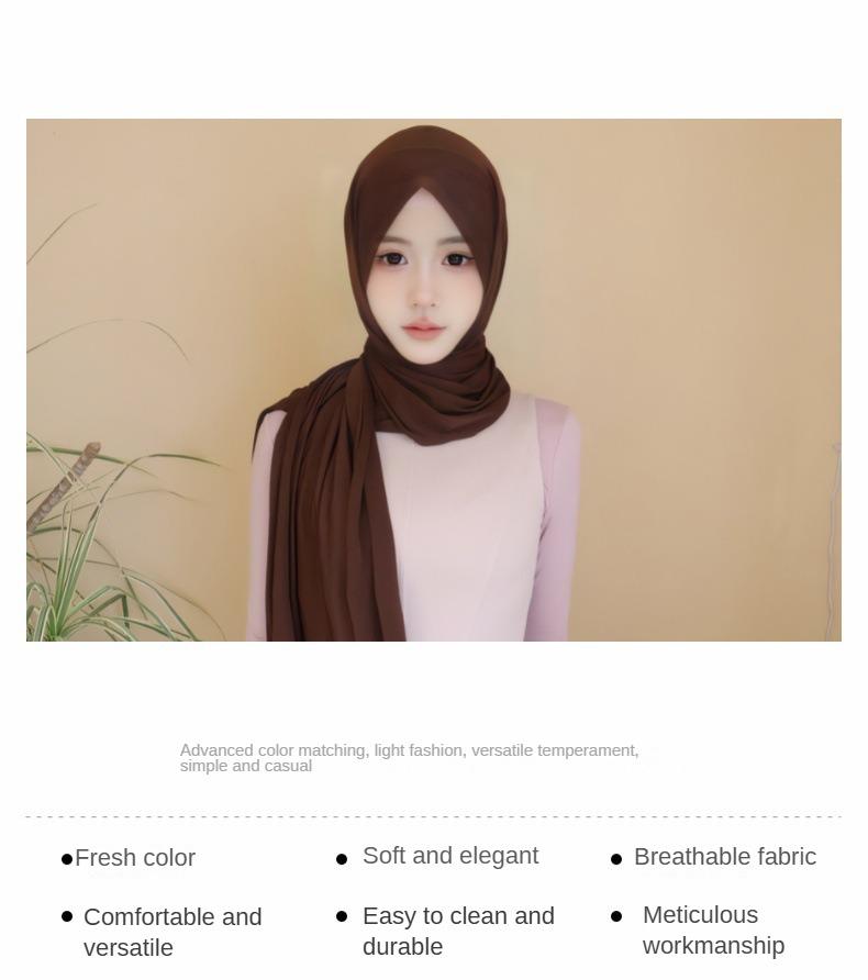 Product Introduction of Solid Color Milk Silk with Wooden Ear Scarf Monochrome Cotton Scarf Headcloth Shawl Scarf Elastic Knitted Scarf for Women selendang  bahu sulam  shawl sahara  shawl selendang 1