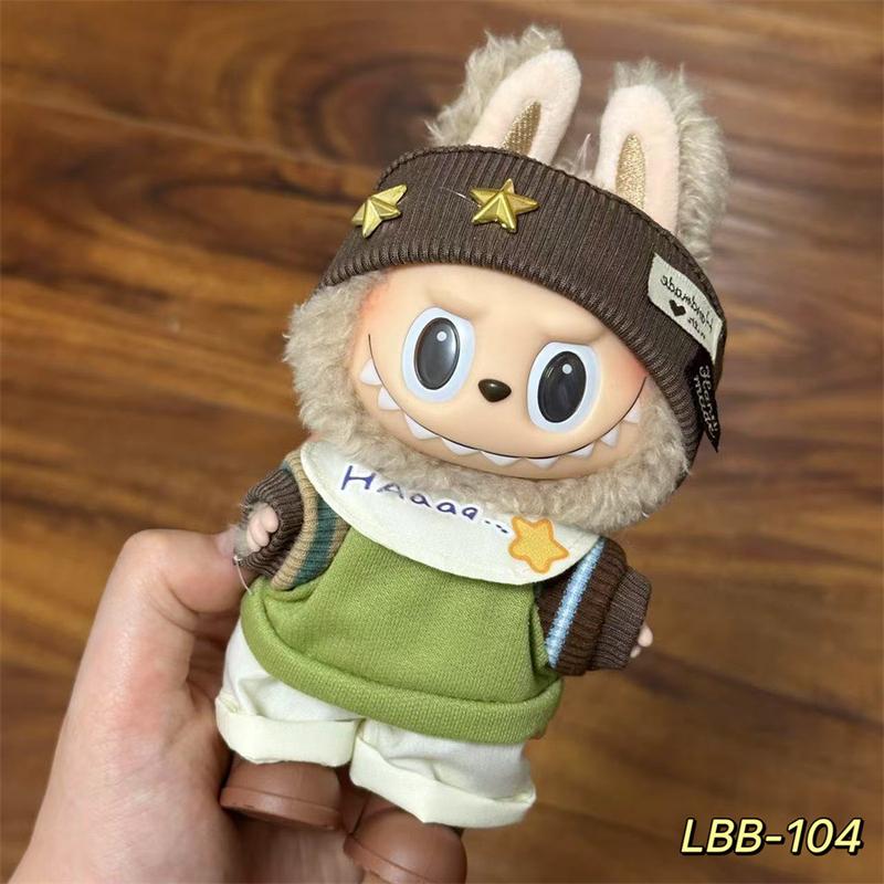 Product Introduction of Labubu Doll Clothes Vinyl Labubu 17cm Plush Toy Cute Dress-Up Casual Outfit Skirt Plush Toy Clothes 21