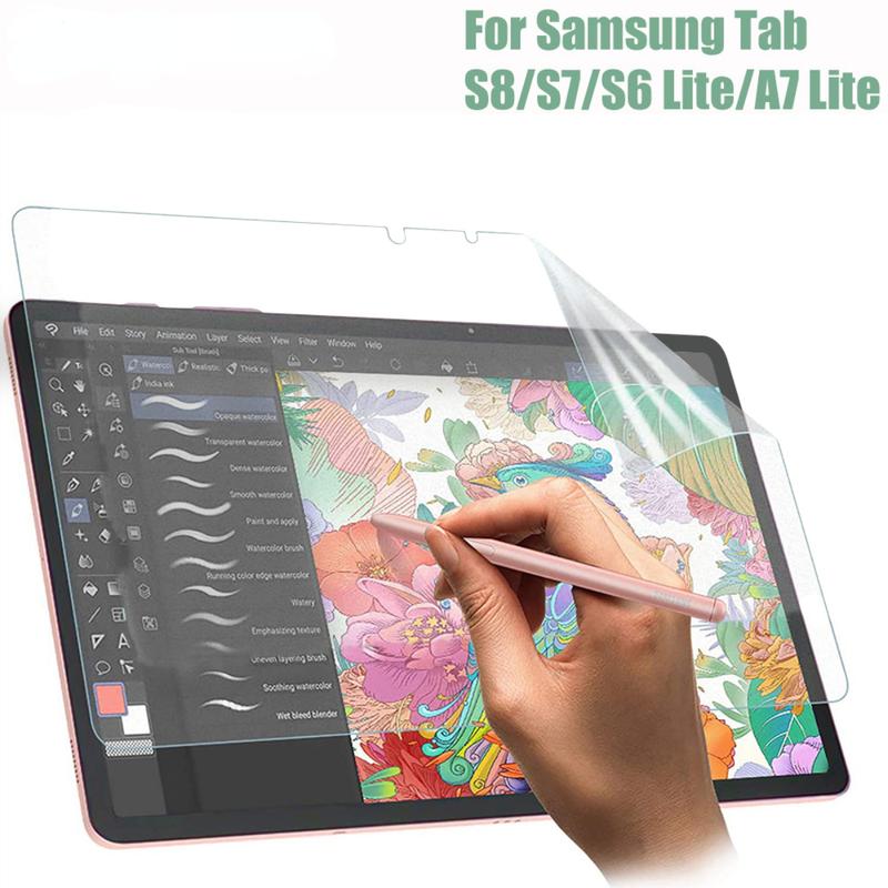 Bảo vệ màn hình giống như giấy cho Samsung Tab S7, 11, S8, S6 Lite, 10.4, S9, FE, 12.4, A9 Plus, 11in, A8, A7 Lite, SM-P610, T870, T220, X700, PET, phim viết mờ