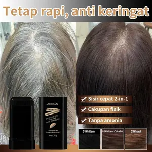Stick Pewarna Rambut Instan untuk Menutup Uban – Cat Rambut Stik Retouch Penghitam Rambut, Hair Color Stick, Hair Dye Pen, Pewarna Rambut Herbal Semi Permanen, Mudah Digunakan, Efek Tahan Lama, Menghitamkan Rambut Putih, Cover Grey Hair Cepat Kering