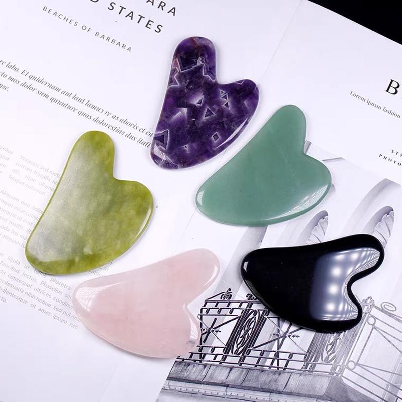Bảng Mát Xa Gua Sha Bằng Đá, 1 Chiếc, Dành Cho Mặt, Đá Thạch Anh Hồng, Tấm Guasha, Dụng Cụ Cạo Máy Massage Mặt, Thích Hợp Cho Mặt, Cổ, Lưng Và Cơ Thể, Hàng Mới Về 2