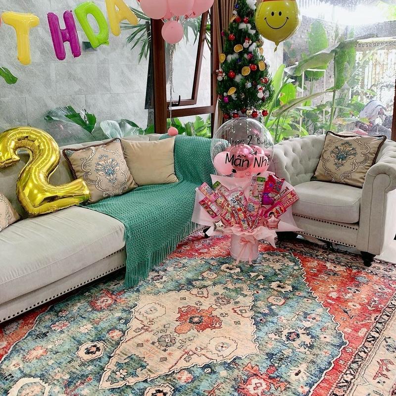 Thảm Len trang trí Aladin phong cách vintage-cổ điển cho phòng khách, phòng ngủ, sofa, chụp hình decor 4