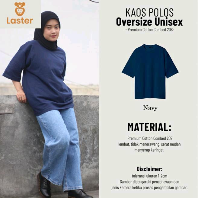 KAOS POLOS OVERSIZE PRIA DAN WANITA COTTON COMBED 20S 6