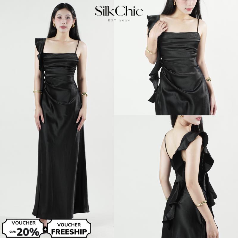 Đầm Lụa Dài Hai Dây Bèo Nhẹ SC764 Váy Lụa Dáng Xòe Nữ Tính Nhẹ Nhàng Đi Tiệc, Dạo Phố