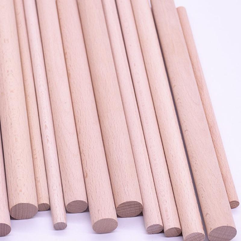 Thanh gỗ tròn, đường kính 8mm 10mm 12mm thanh gỗ làm hoa kẽm nhung S0639