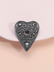 Broche con Diseño de Calavera en Forma de Corazón, Insignia de Aleación de Moda para Mochila, Sombrero y Cuello de Ropa, Broche Comodín y Exquisito para Regalo de Cumpleaños
