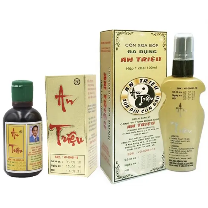 DẦU XOA BÓP AN TRIỆU - CỒN XOA BÓP AN TRIỆU - DÙNG CHO TÉ NGÃ, SƯNG, BÔNG GÂN