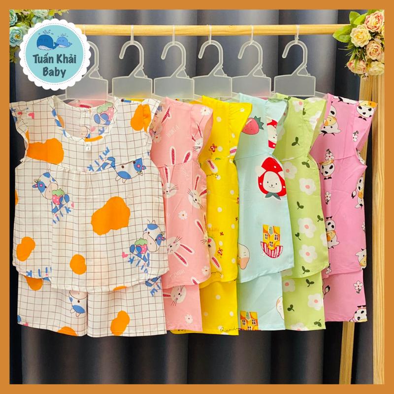 Bộ Đồ Tole Lanh Bé Gái - Mẫu Đùi Cánh Tiên - Đồ bộ cho bé gái Chất vải tôn lanh mềm mại thoải mái