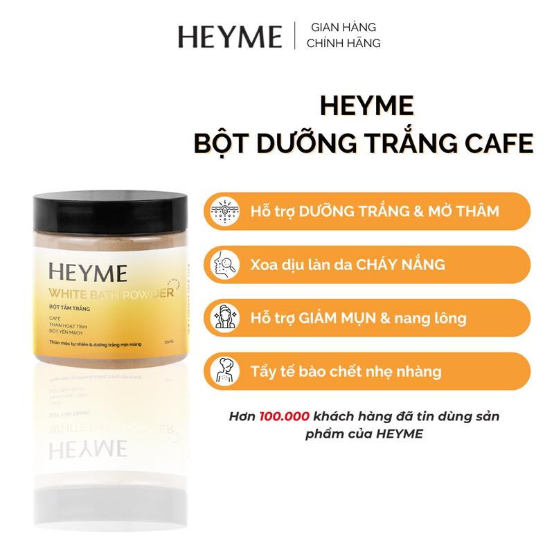 { Tặng B1} Bột tắm trắng cafe thảo mộc HEYME(150G)  - Bột ủ dưỡng da, tẩy tế bào chết, sáng da mềm mịn.