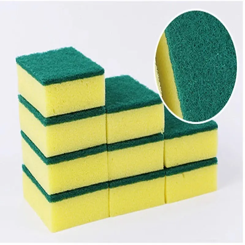 Miếng bọt biển rửa chén, miếng rửa chén bát 2 mặt xanh vàng cọ rửa xoong tiện dụng chất lượng cao 1