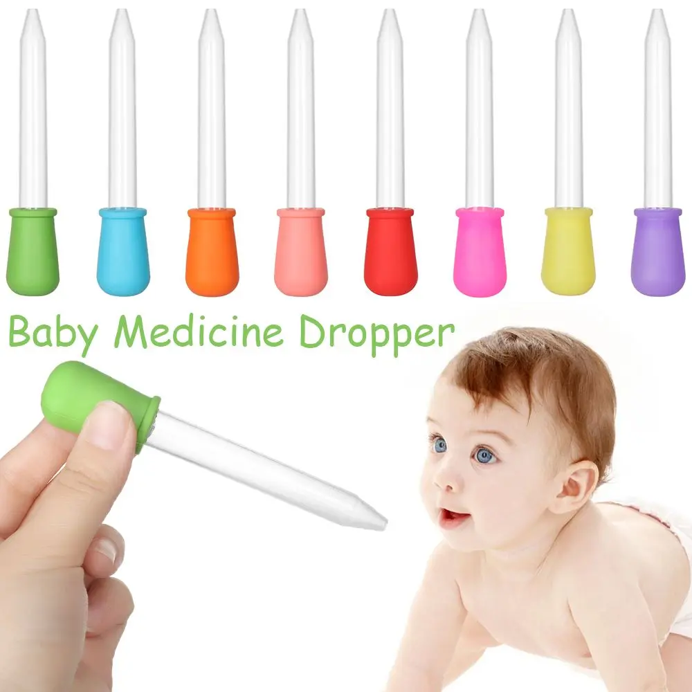 5ML Multicolor Push-pump Removable Transparent Liquid Food Feeder Silicone Baby Medicine Dropper