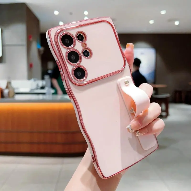 Solid Color Phone Case with Ring, Anti-drop Cellphone Protective Case, Shockproof Mobile Phone Cover for Samsung Galaxy S24 S23 S22 S25, Casing 0