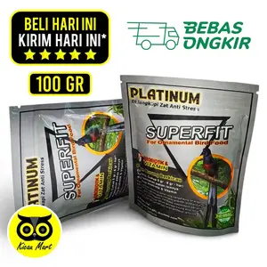 KICAU MART Superfit Platinum 100gr Pakan Vitamin Burung Berkicau Anti Stress Pakan Pur Voer Burung Murai Anis Cendet Kacer Kenari Cucak