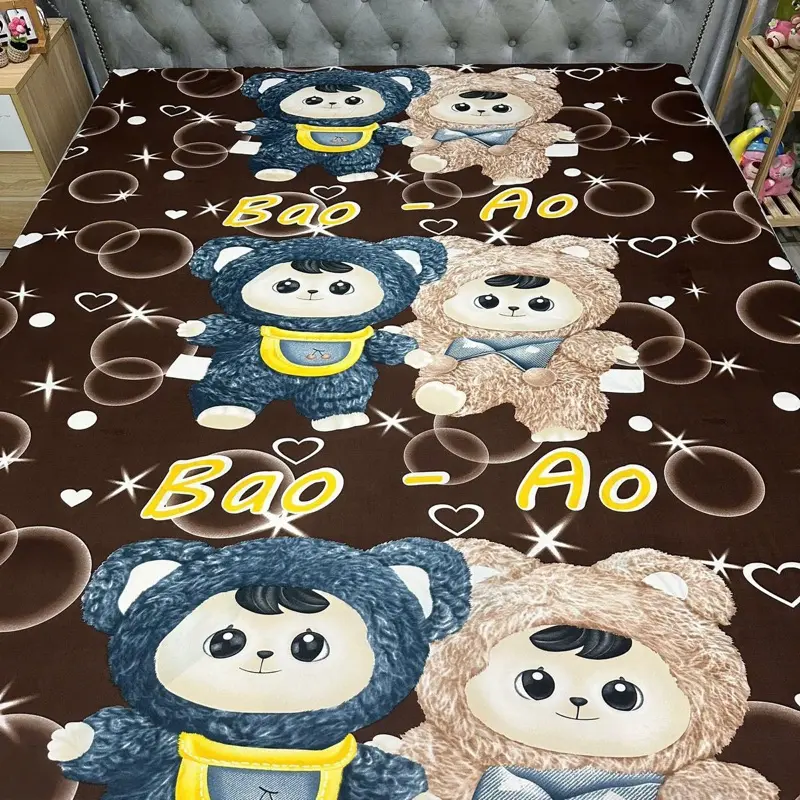 Áo bọc nệm khóa kéo 2 mặt thun lạnh in 3D sắc nét mẫu hoạt hình hottrend 6
