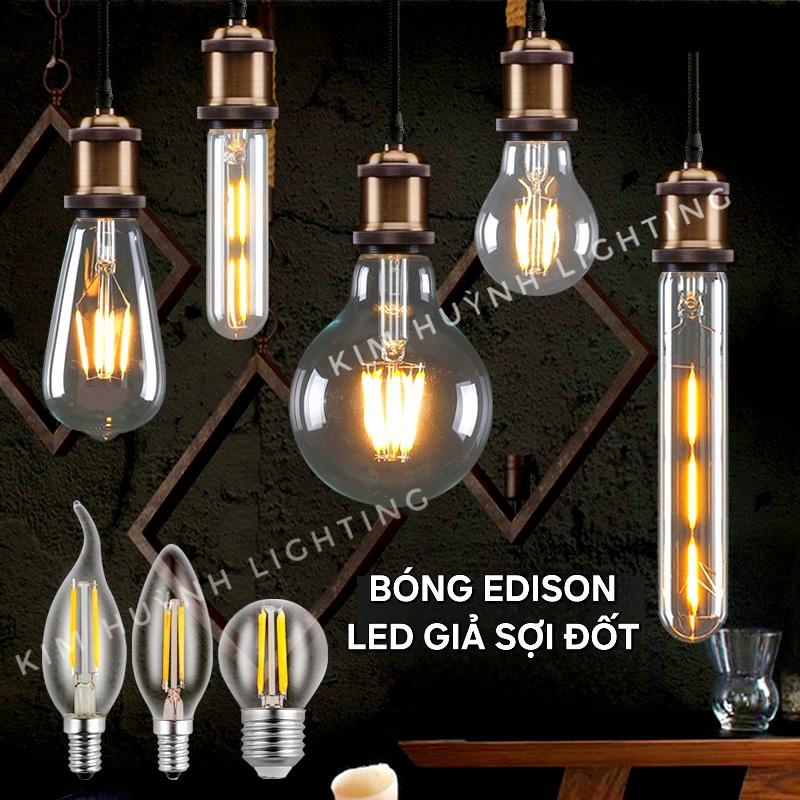 Bóng đèn Led Edison giả dây tóc C35 G45 A60 ST64 trang trí decor Vintage
